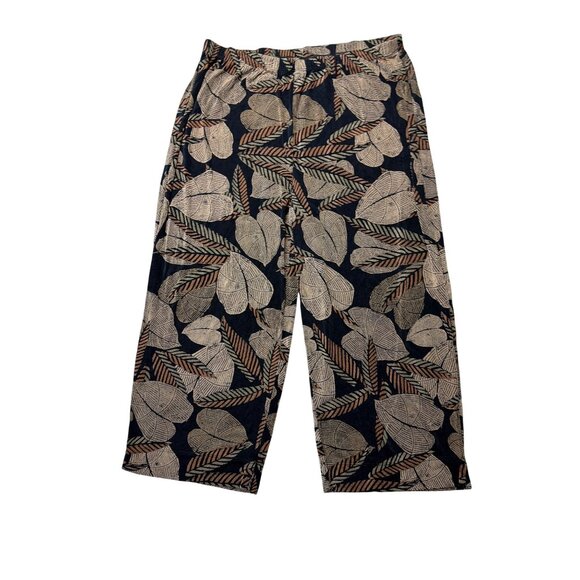 Vintage Chicos Leaf Print Sleeveless Tank 2 piece Top & Pants Set Size L - Picture 10 of 12